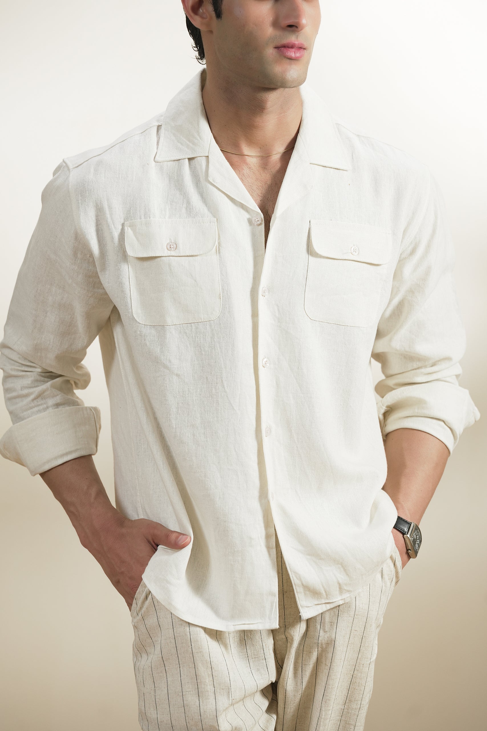 Double Pocket Linen Shirt (MCS-07) – Avant Garde