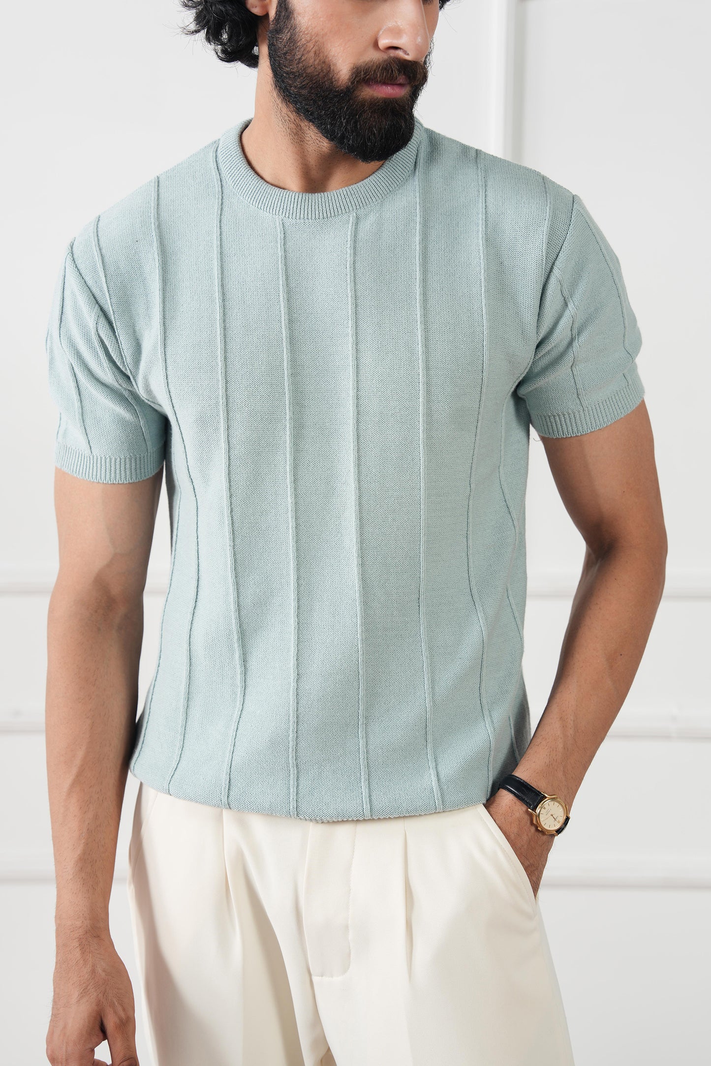 Striped Knit T-Shirt (MKT-01)
