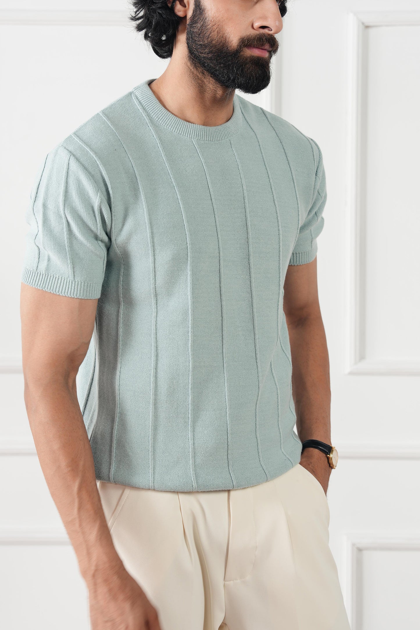 Striped Knit T-Shirt (MKT-01)