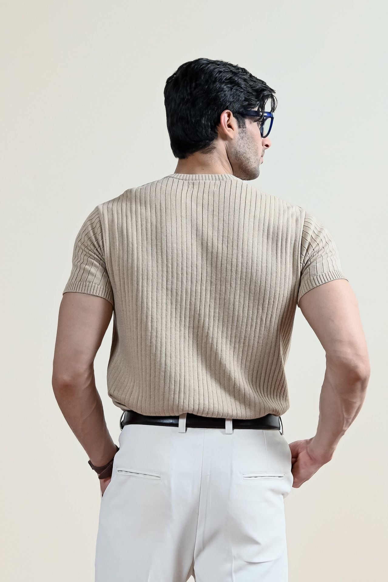 Drop Needle Knit Henley Shirt (MKH-16)