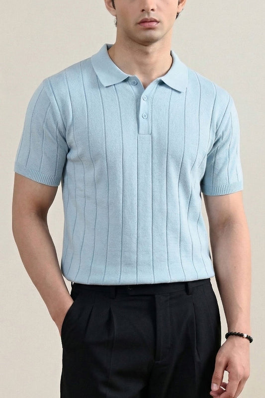 Drop Needle Knit Polo Shirt (MKP-11)