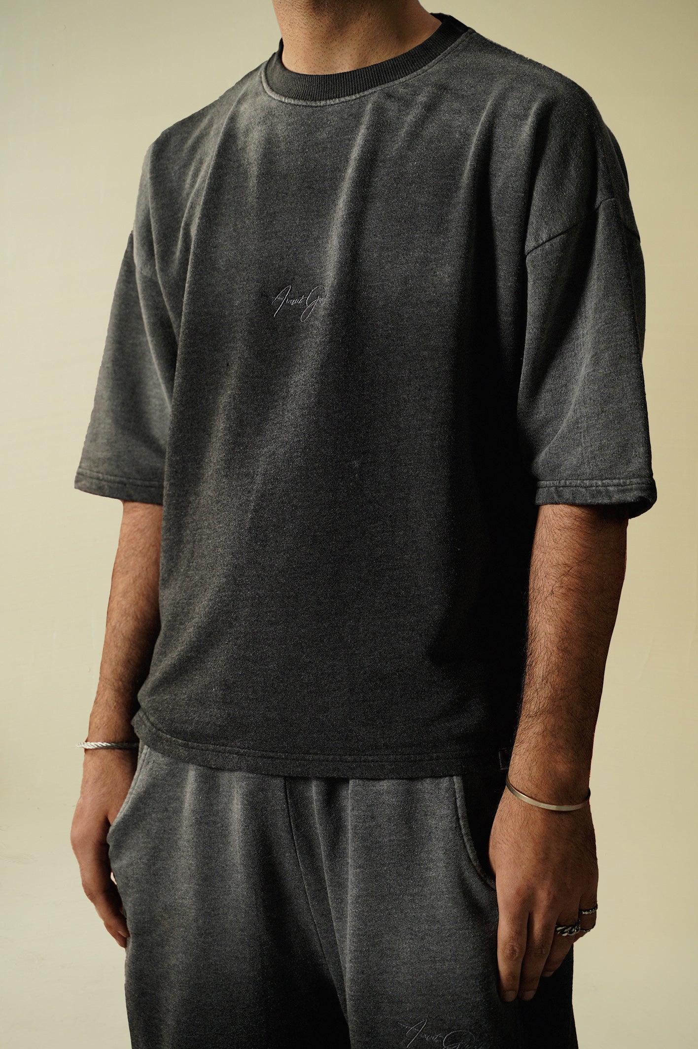 Gradient Washed Cropped Heavyweight T-Shirt