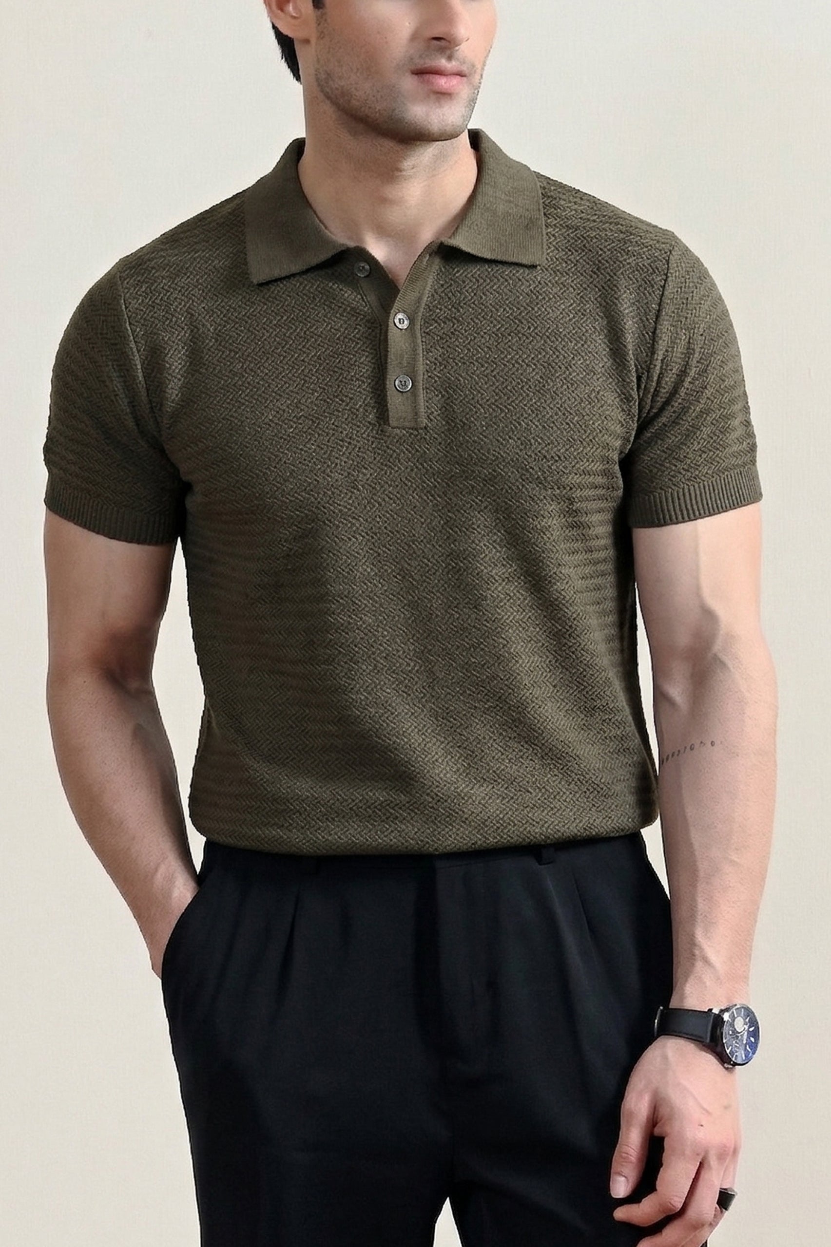 Textured Knit Polo Shirt (MKP-18) – Avant Garde