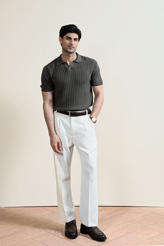 Textured Knit Polo Shirt (MKP-13)
