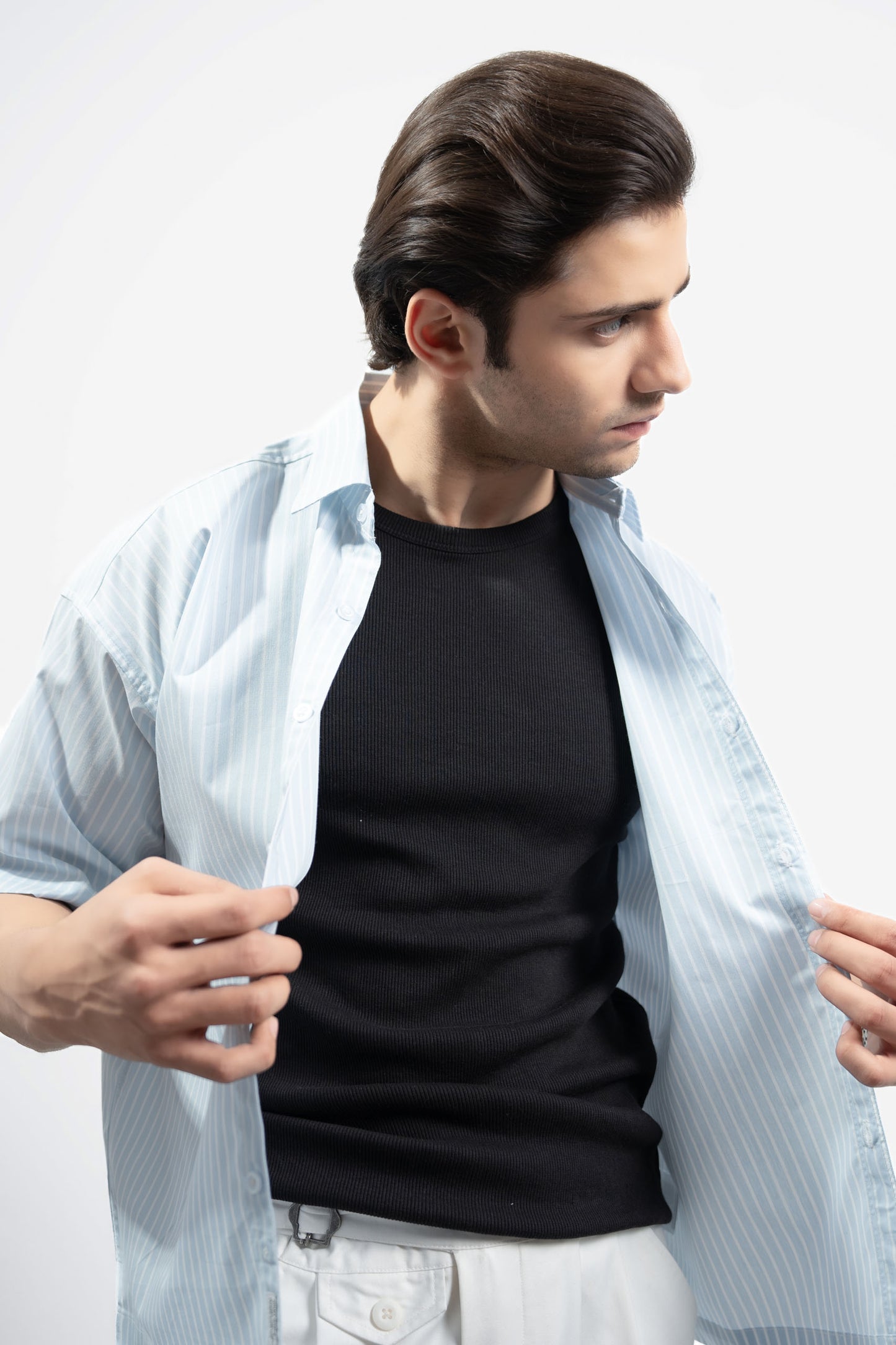 Striped Button Down Shirt - Half Sleeve (MCS-04)