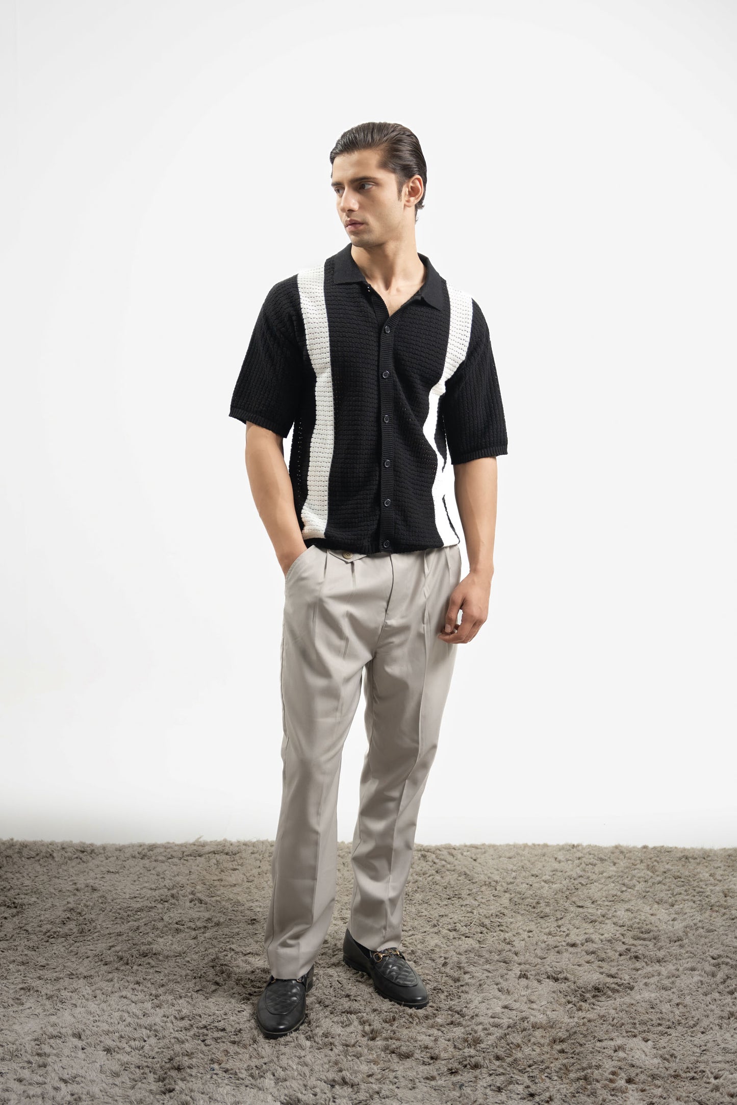 Crochet Knitted Button Down Shirt (KBD-05)