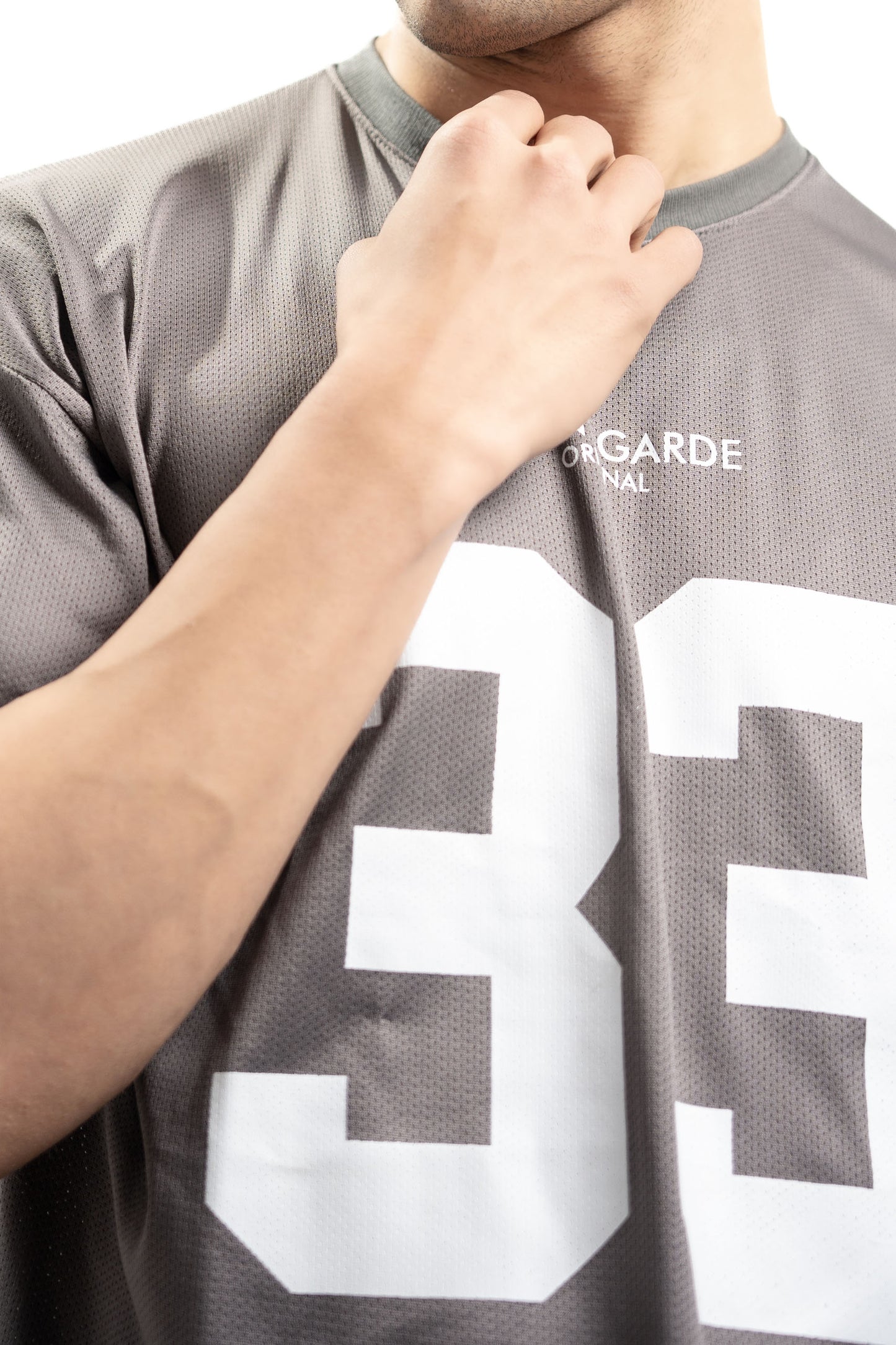 AG 33 Grey Mesh Oversized Tee