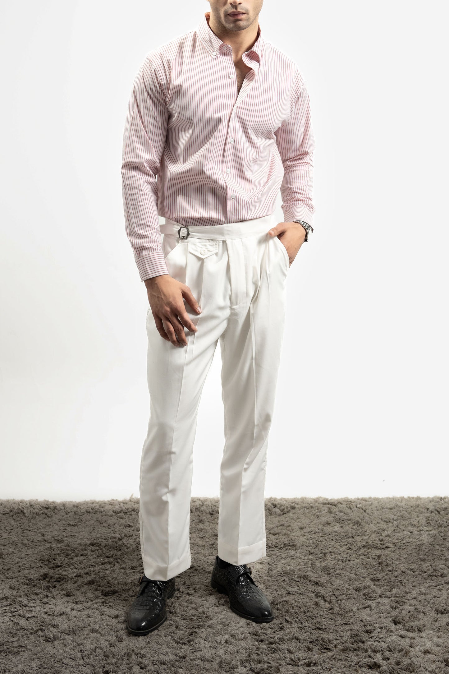 Striped Button Down Shirt - Full Sleeve (MDS-05)