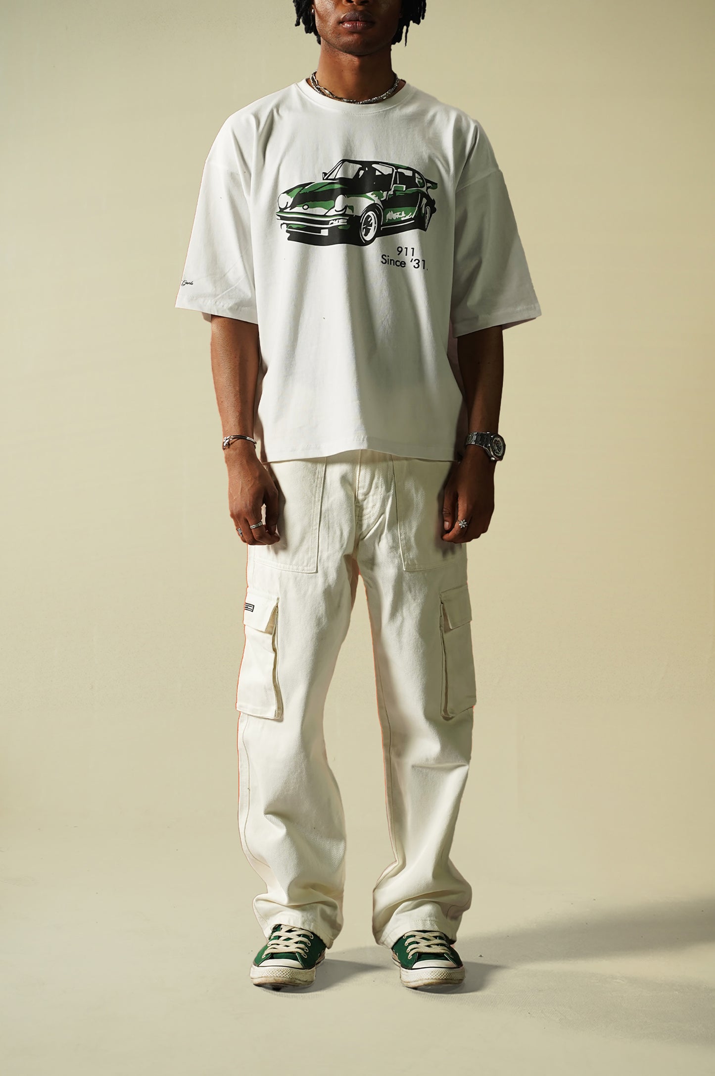 White Denim Cargo - Straight Fit