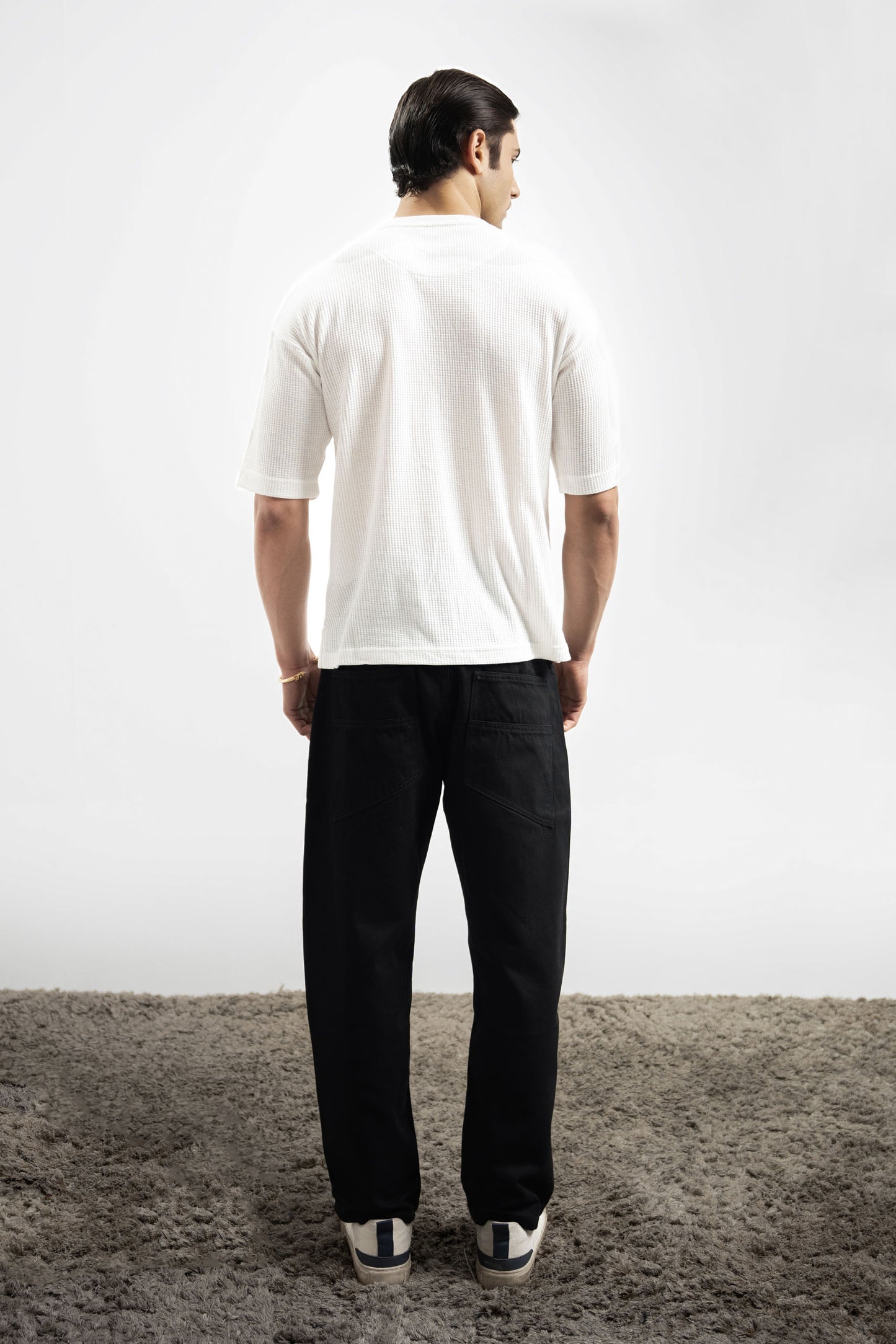 Textured Oversized Tee - White