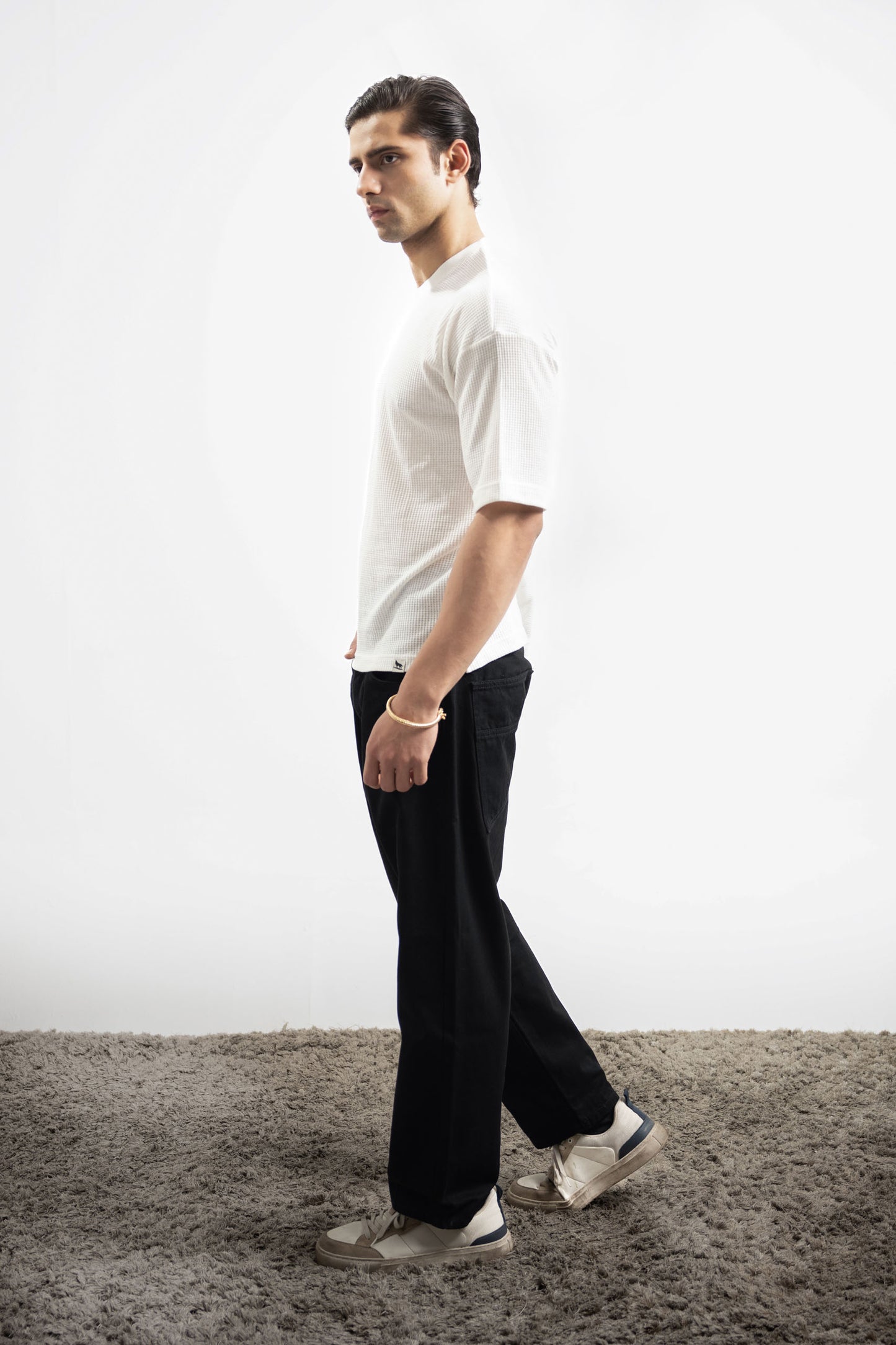 Textured Oversized Tee - White