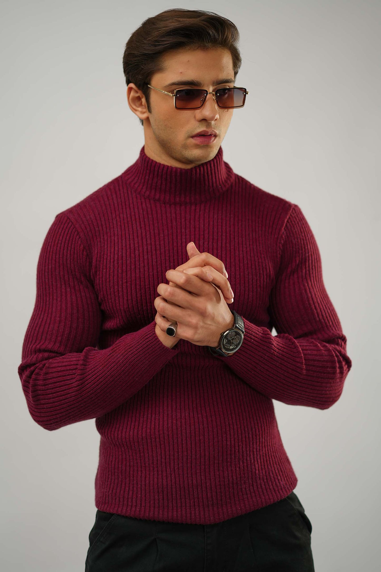 Redwine Mock Neck Sweater