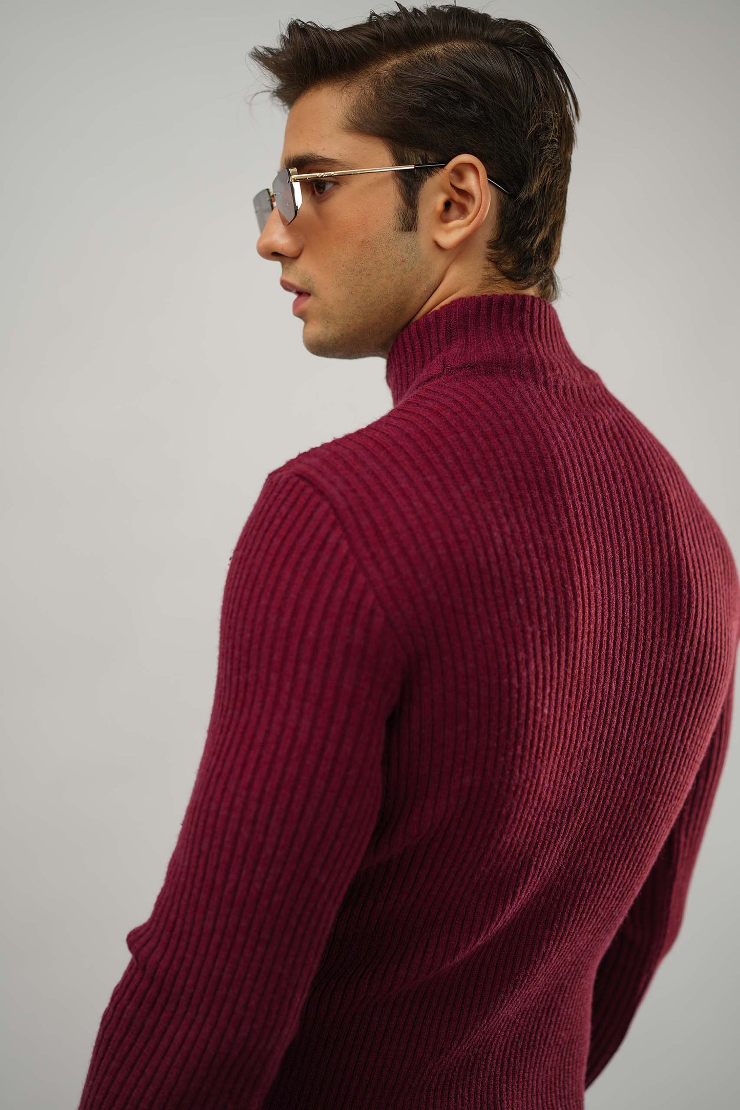 Redwine Mock Neck Sweater