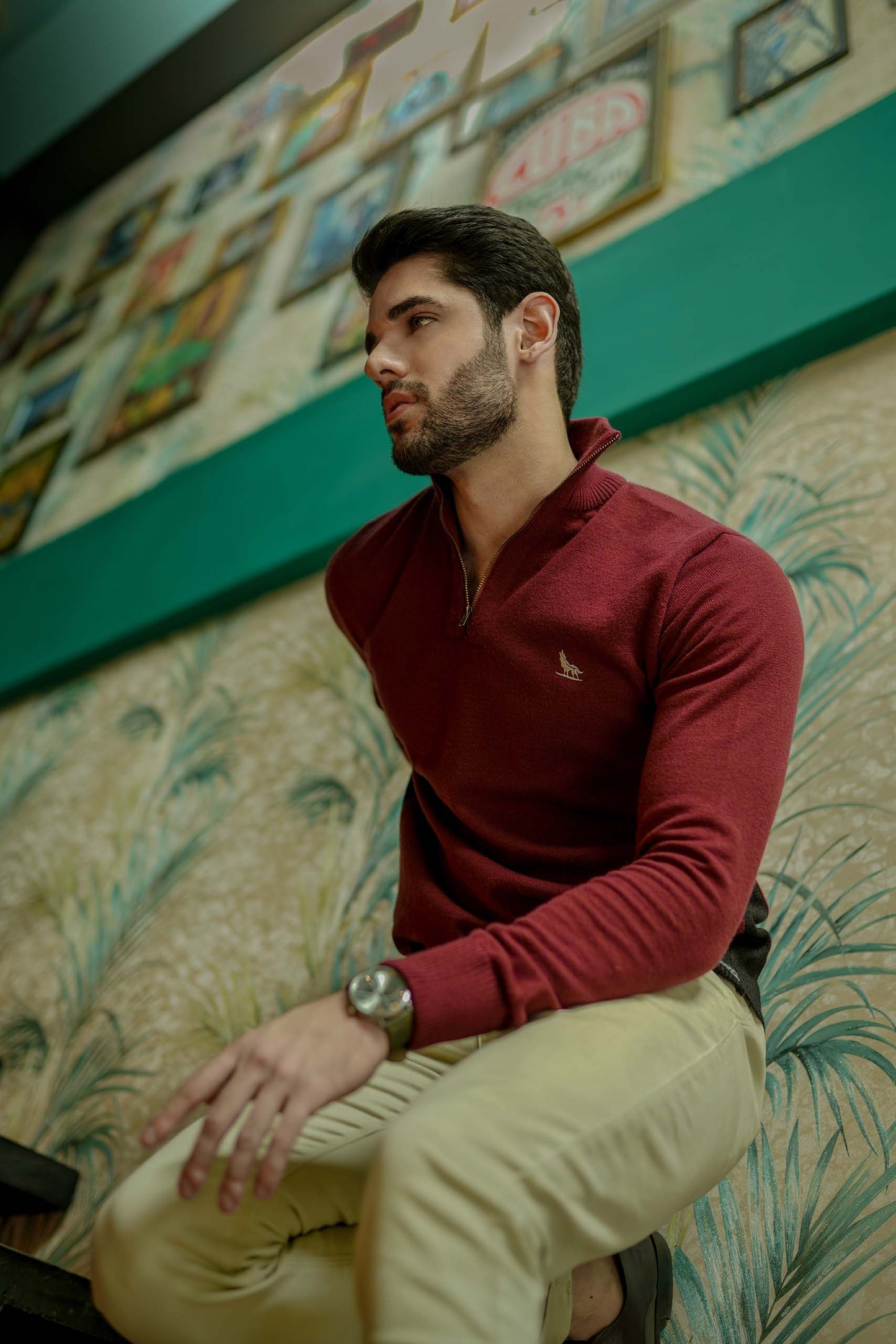 Redwine Zipper Sweater