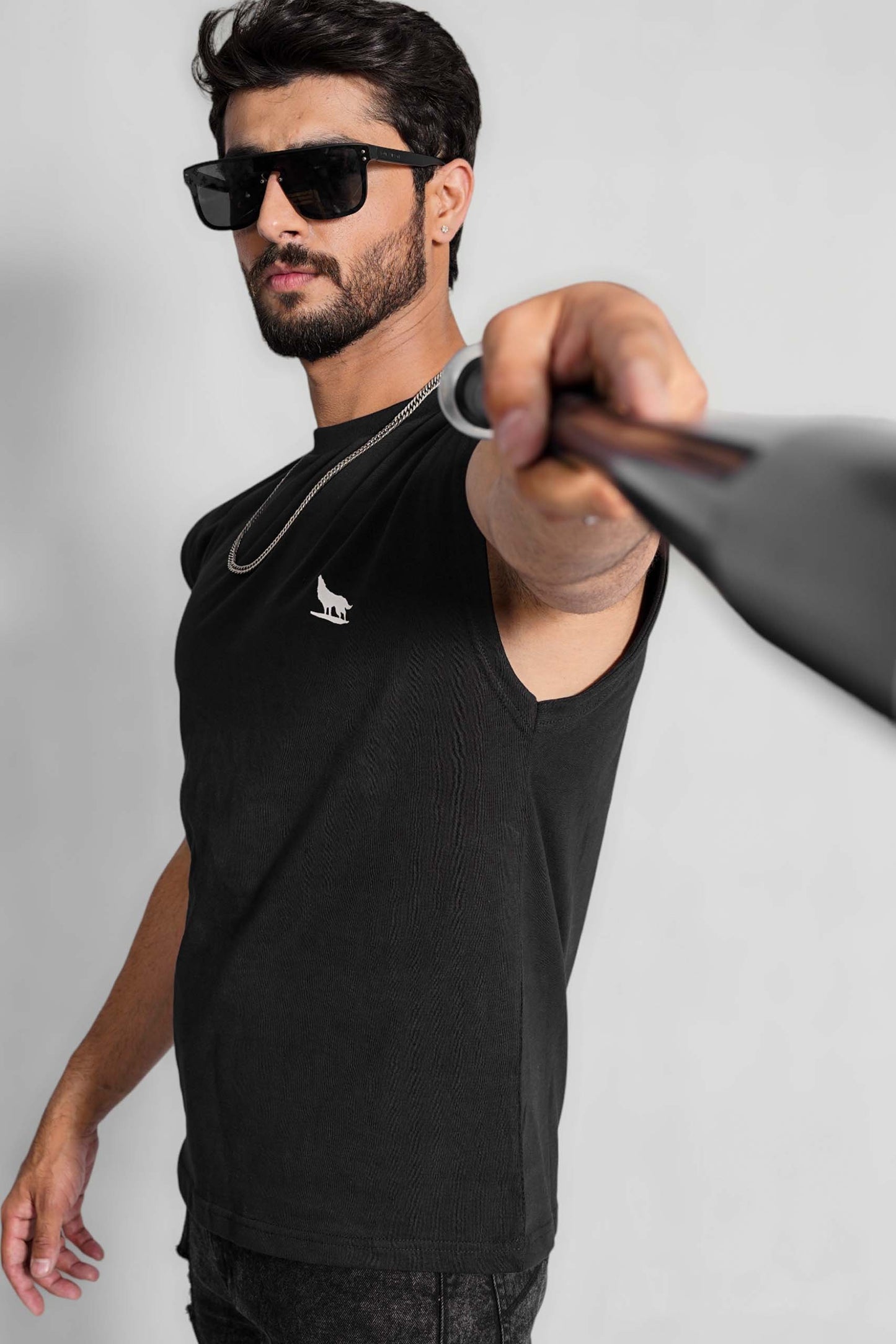 Black Sleeveless Tee