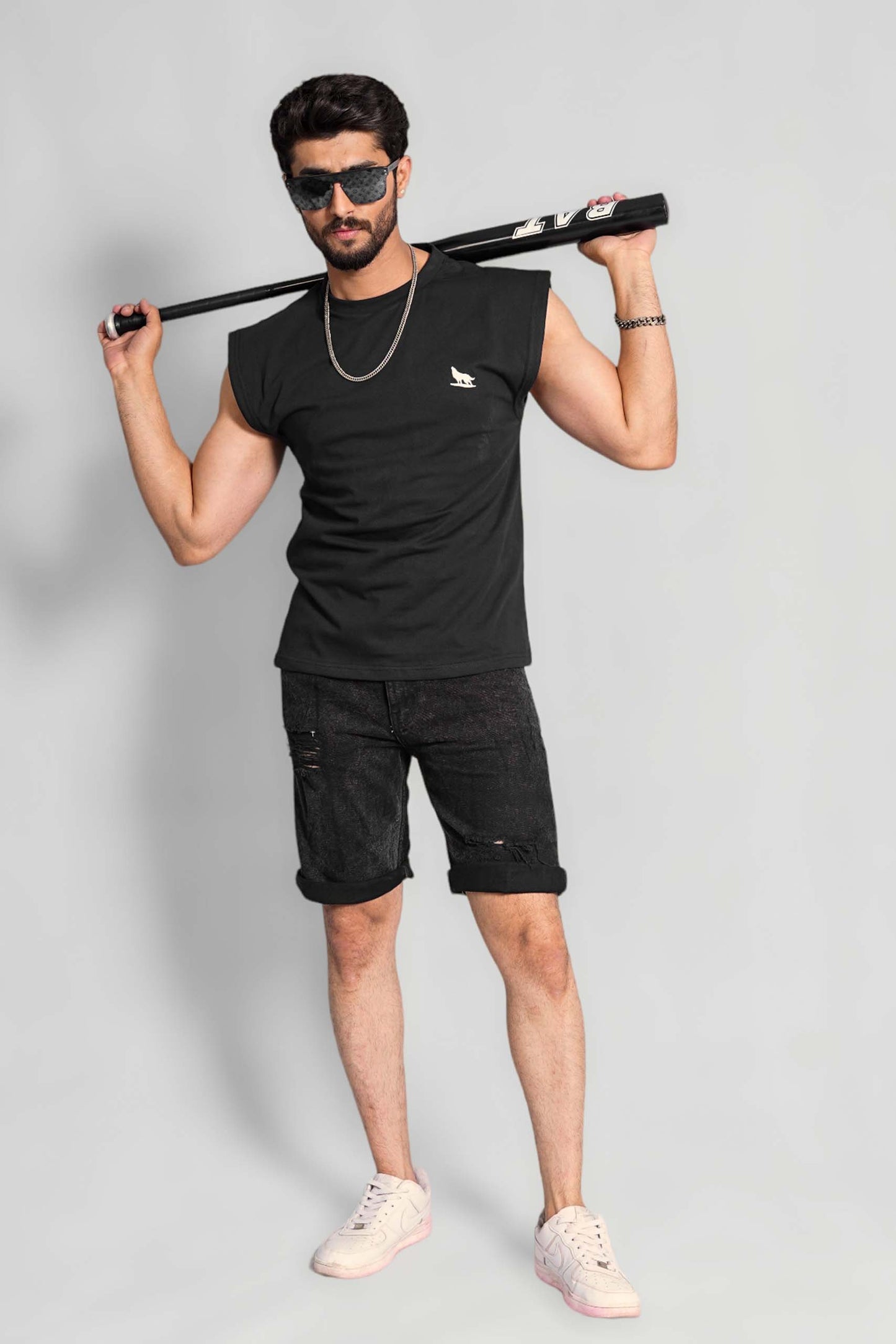 Black Sleeveless Tee