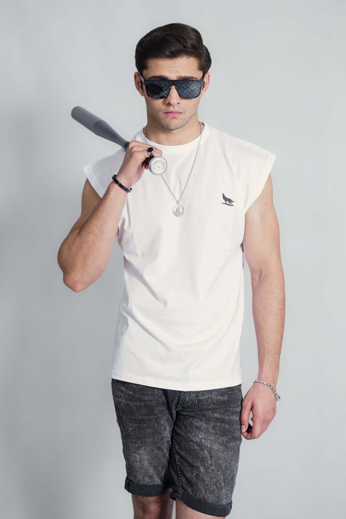 White Sleeveless Tee