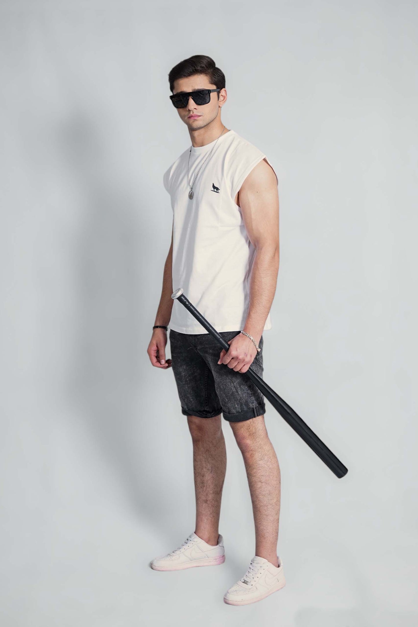 White Sleeveless Tee