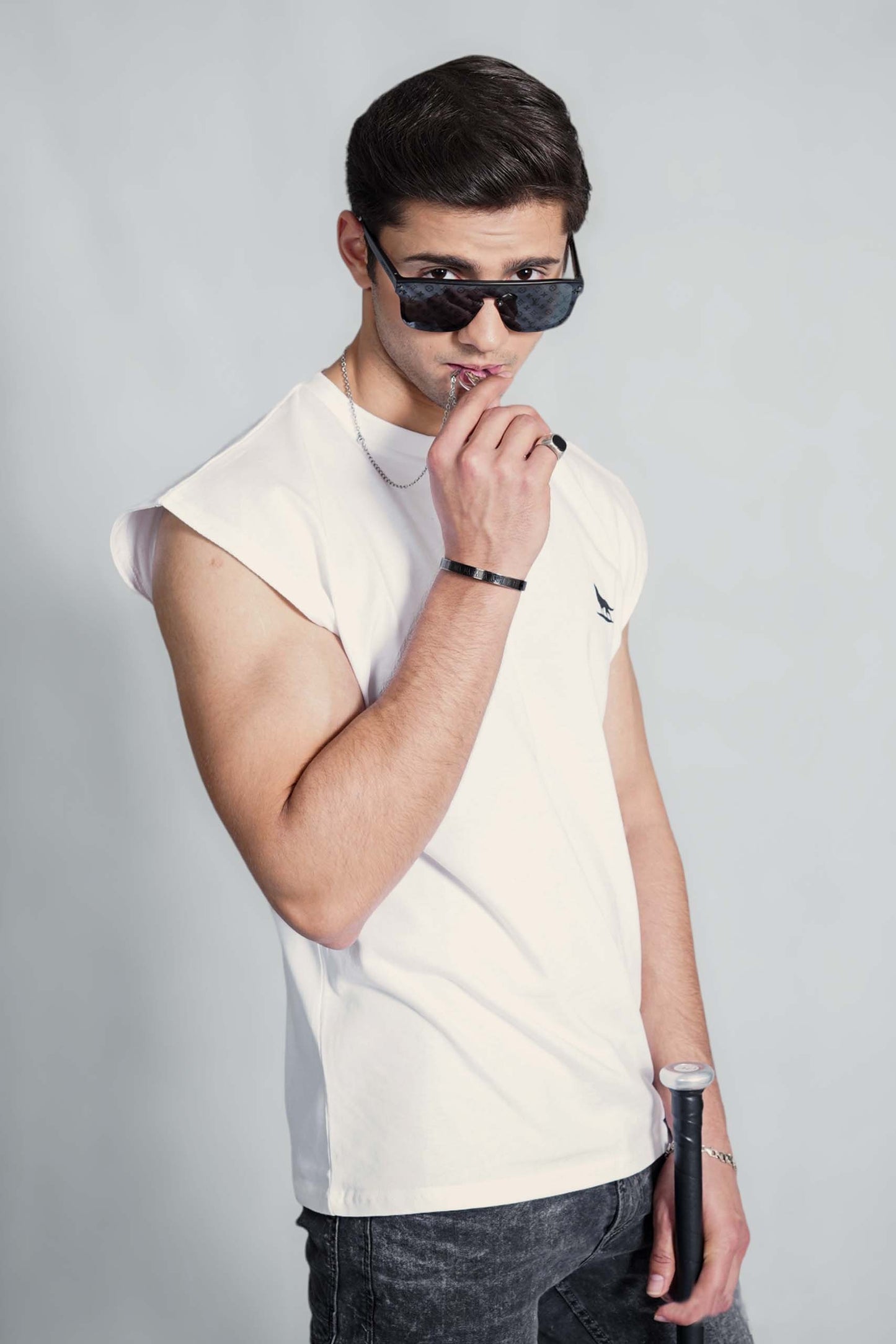 White Sleeveless Tee