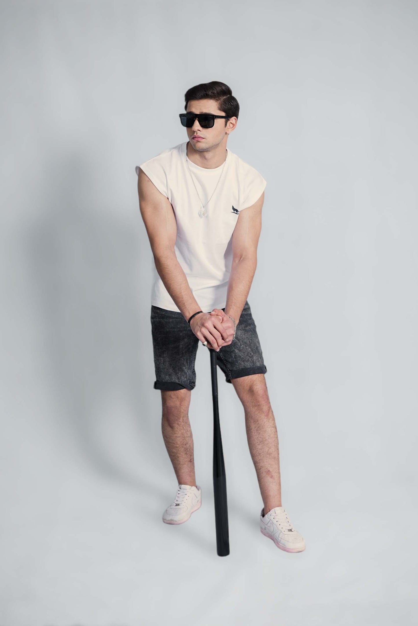 White Sleeveless Tee