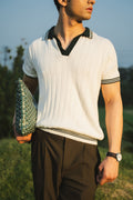 Drop Needle Knitted Polo Shirt (KPS-18)