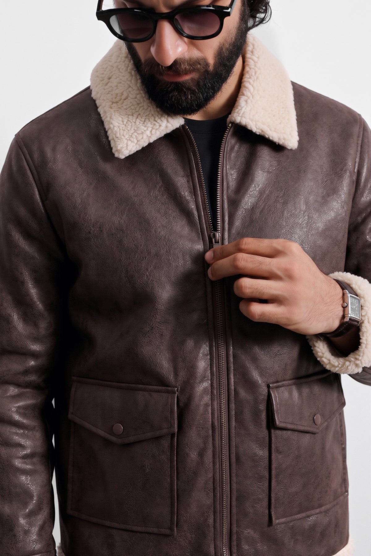 Vanguard Leather Aviator Jacket