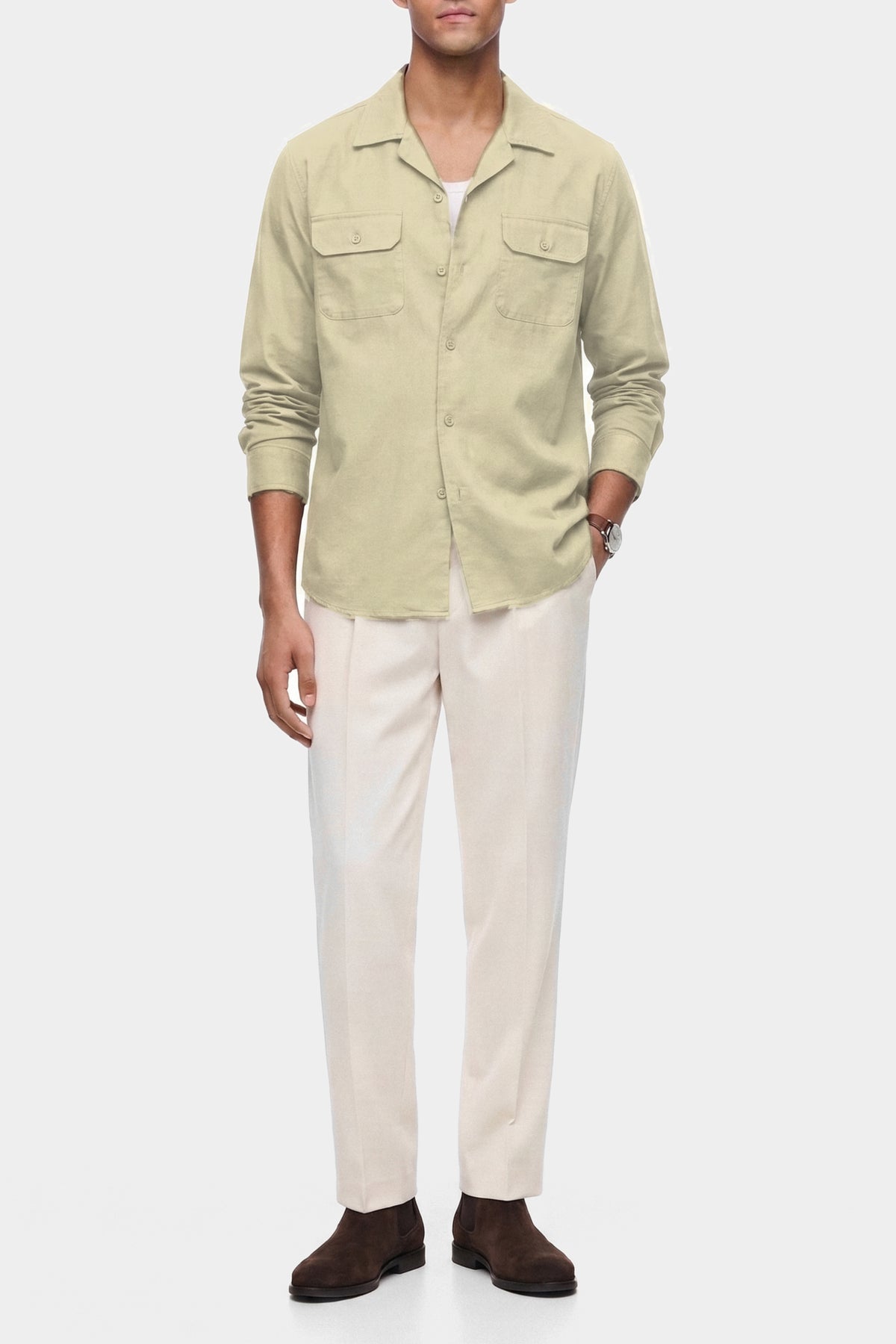 Double Pocket Linen Shirt