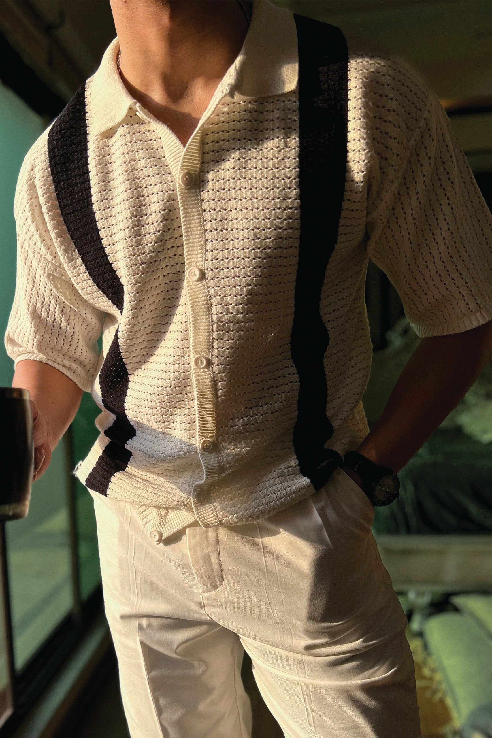 Crochet Knitted Button Down Shirt (KBD-04)