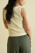 Women's Ribbed Vest - Crème