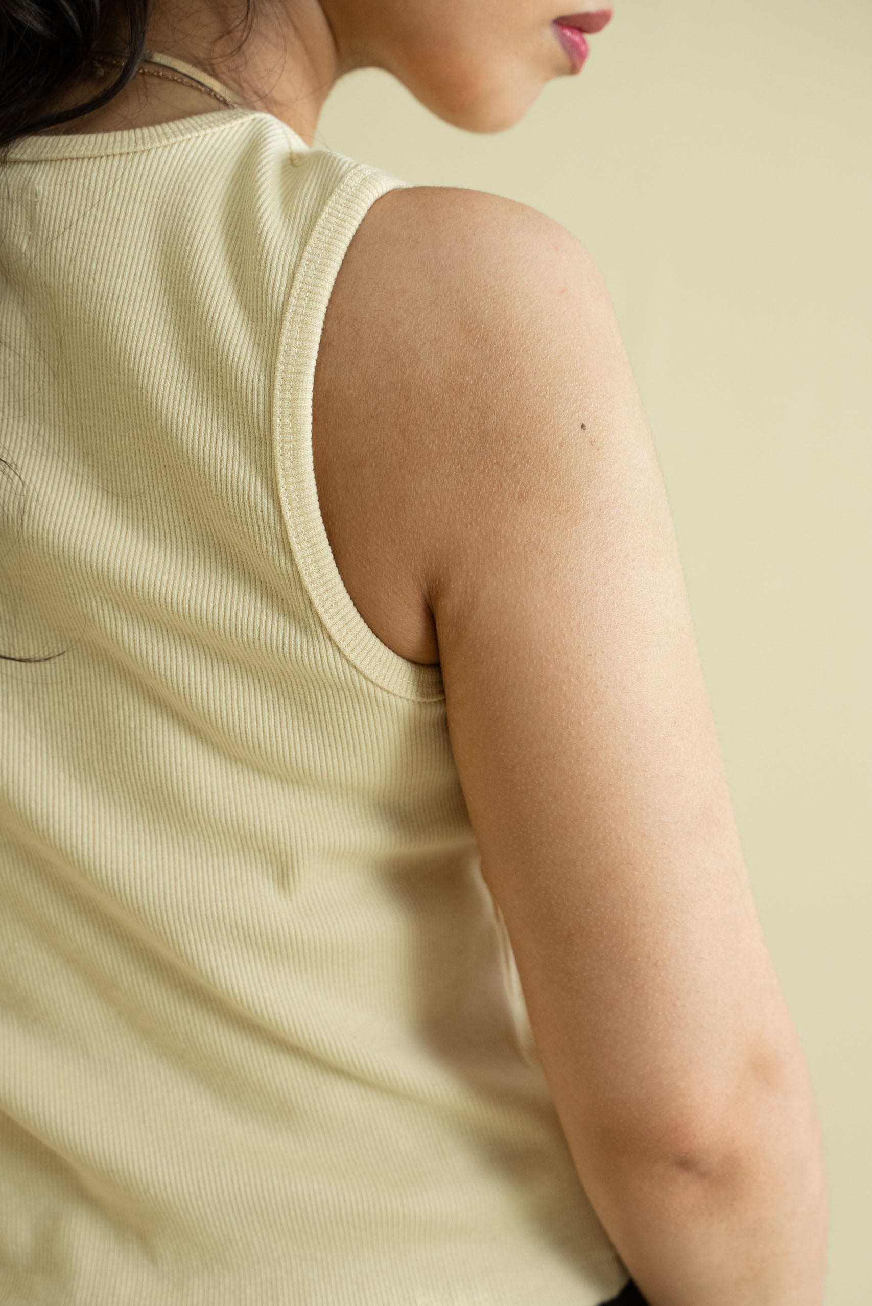 Women's Ribbed Vest - Crème