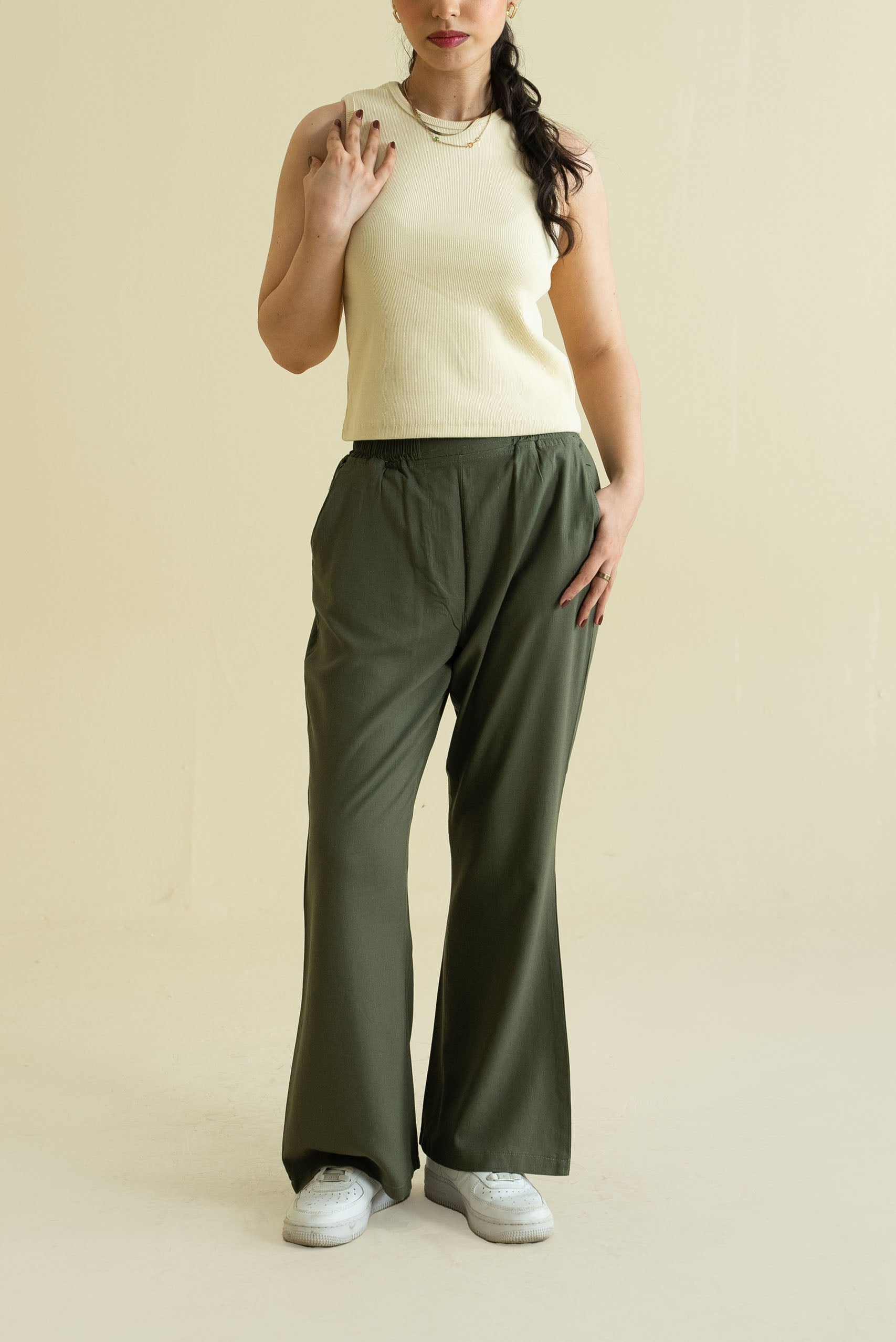 Women's Ribbed Vest - Crème