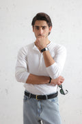 Long Sleeve Ribbed Henley Shirt