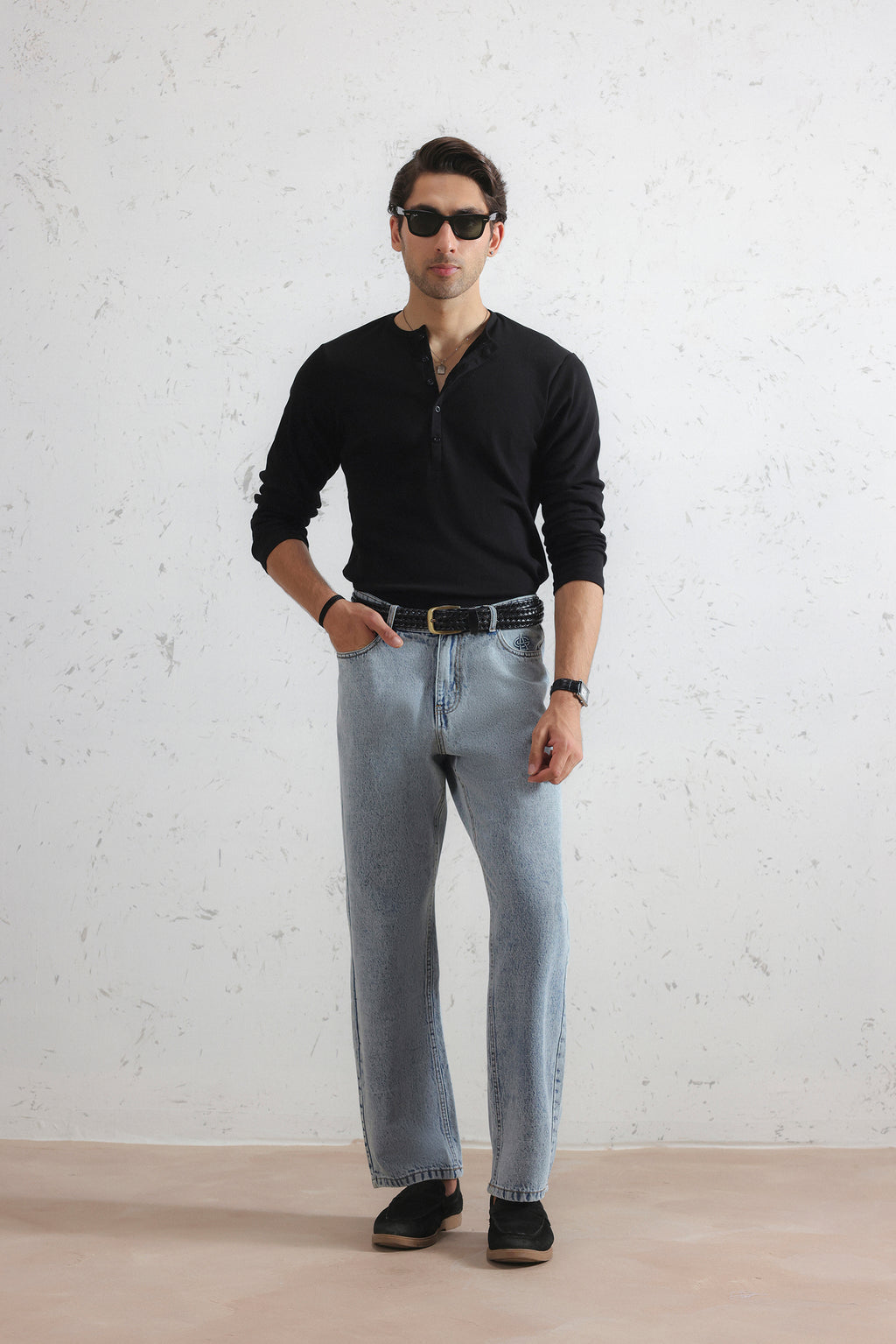 Long Sleeve Ribbed Henley Shirt