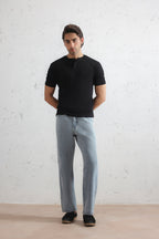 Ribbed Henley Shirt
