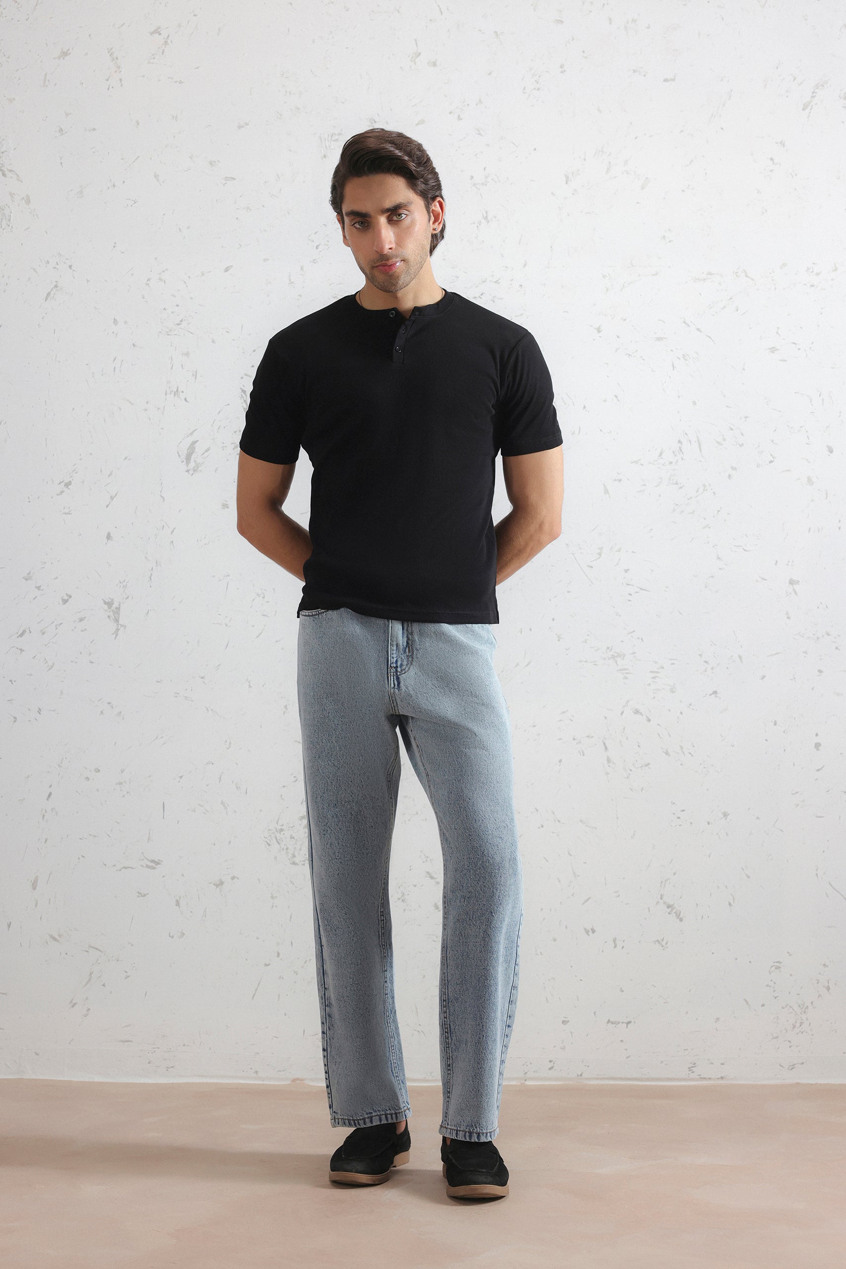 Ribbed Henley Shirt