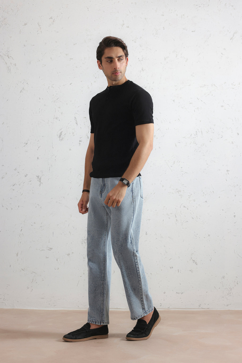 Ribbed Henley Shirt