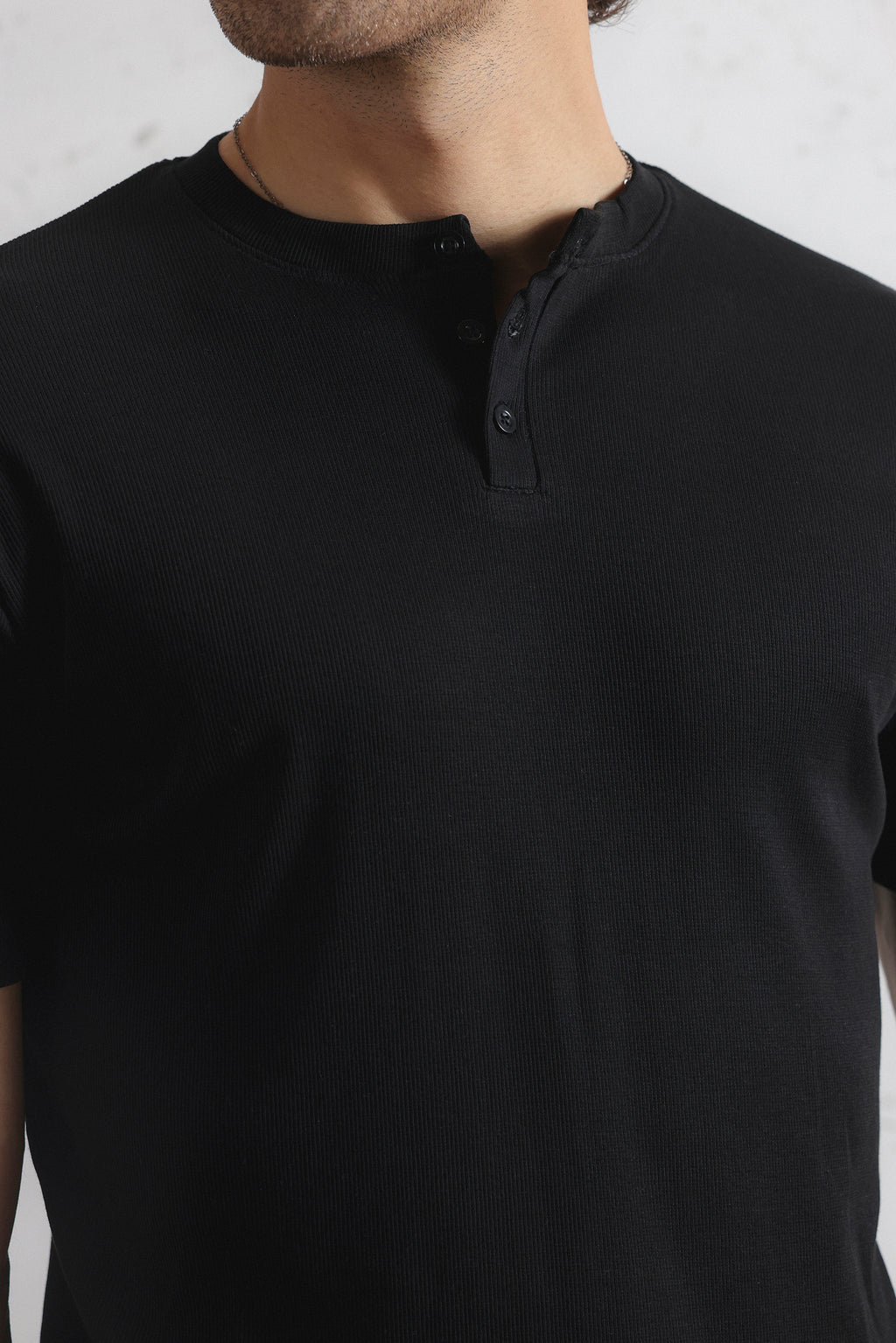 Ribbed Henley Shirt