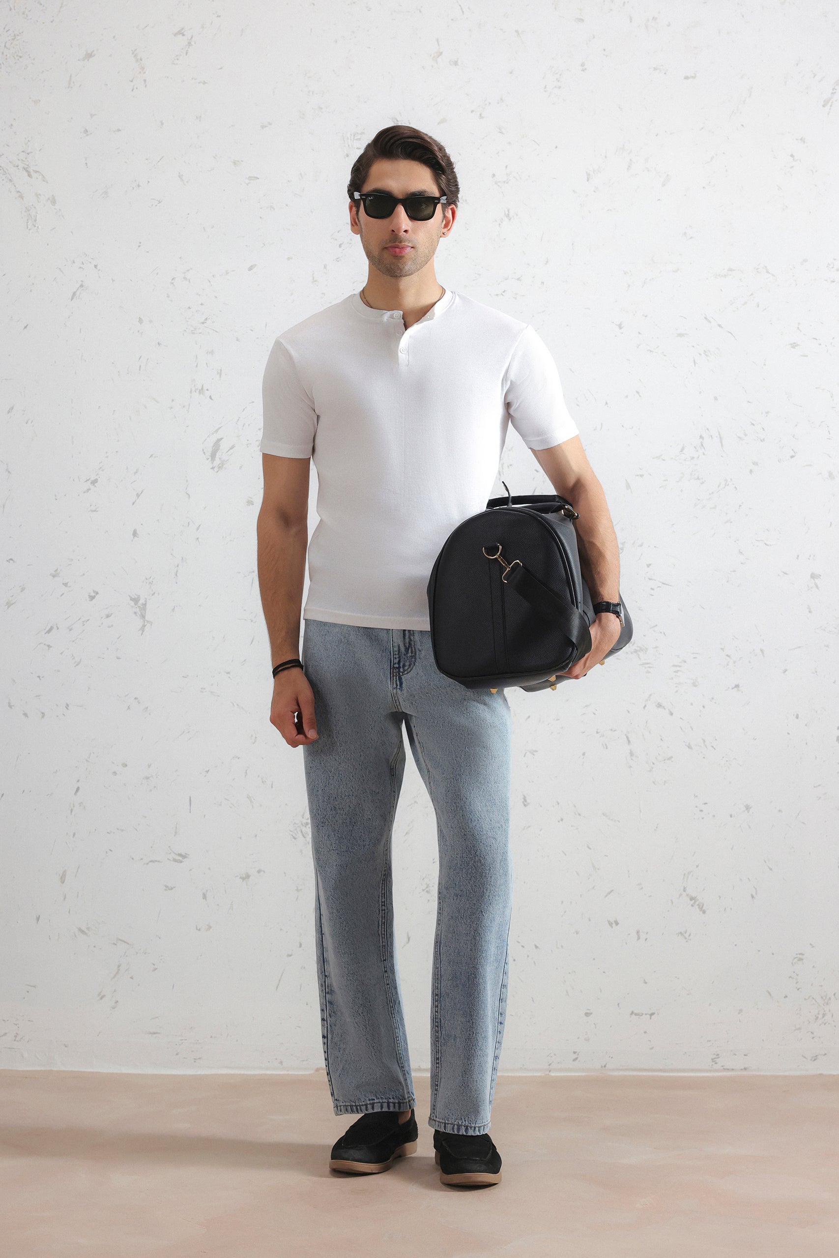 Ribbed Henley Shirt