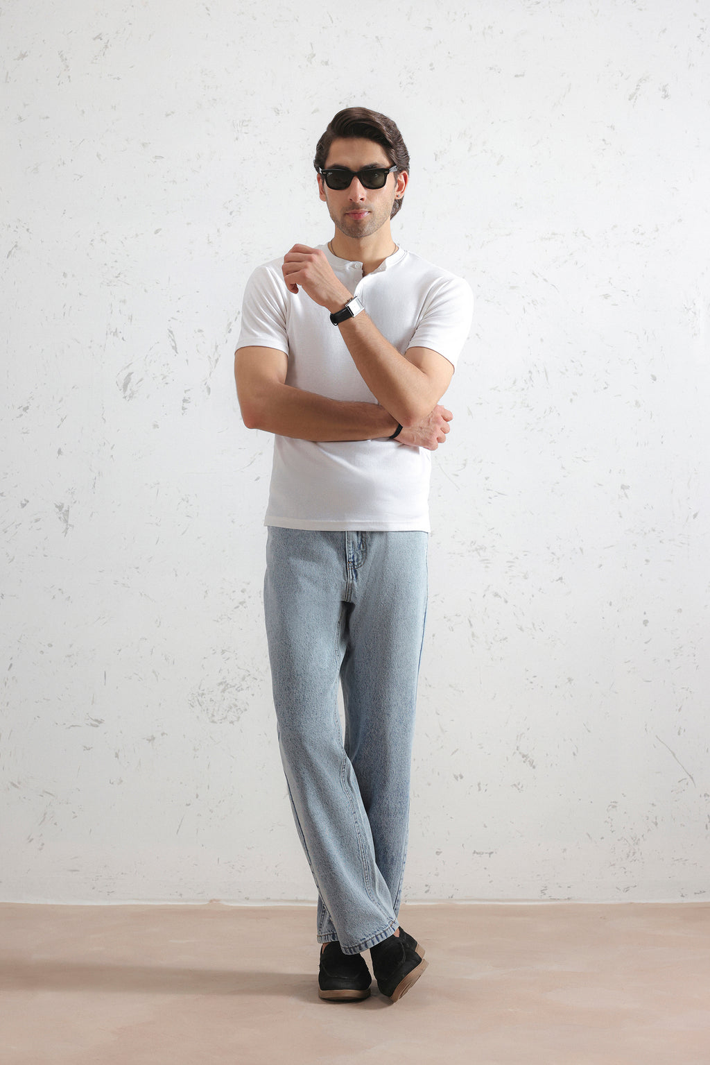 Ribbed Henley Shirt
