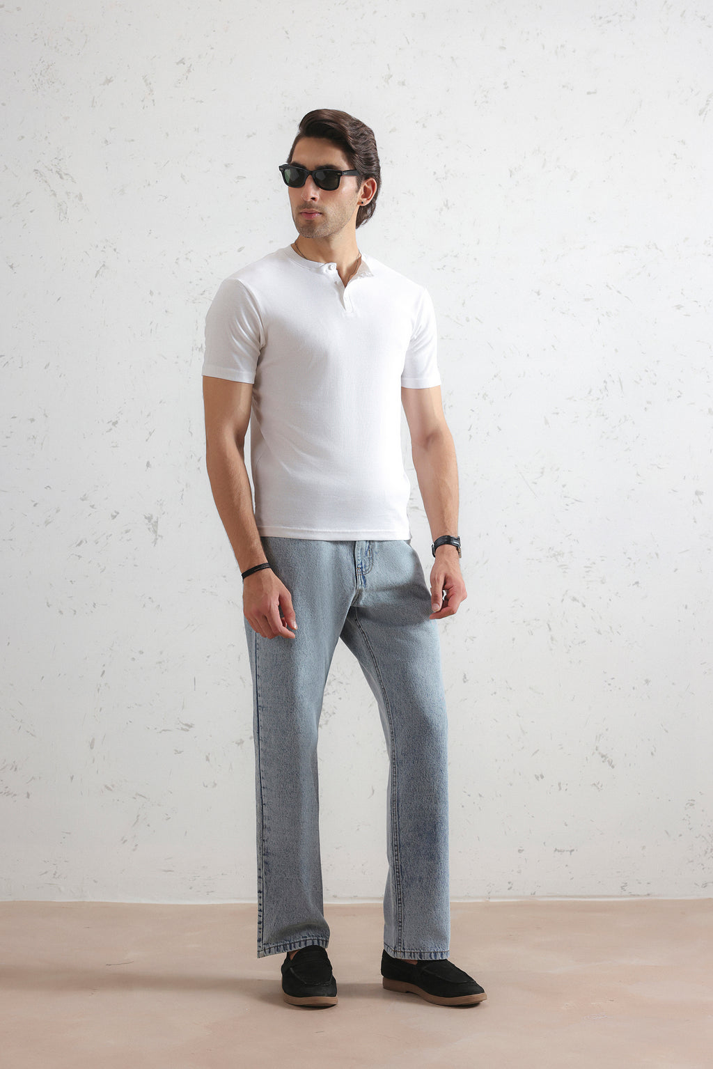 Ribbed Henley Shirt