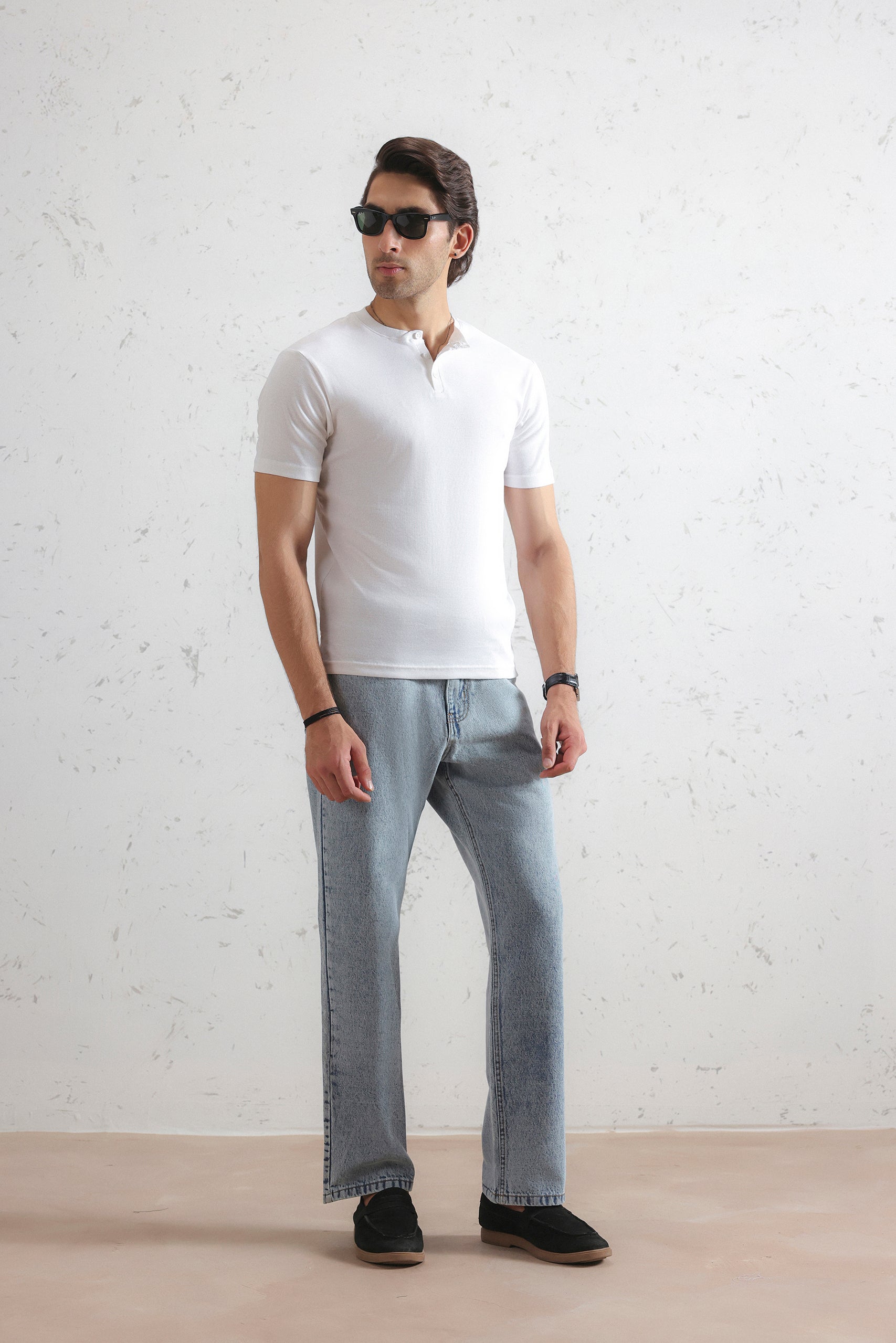 Ribbed Henley Shirt