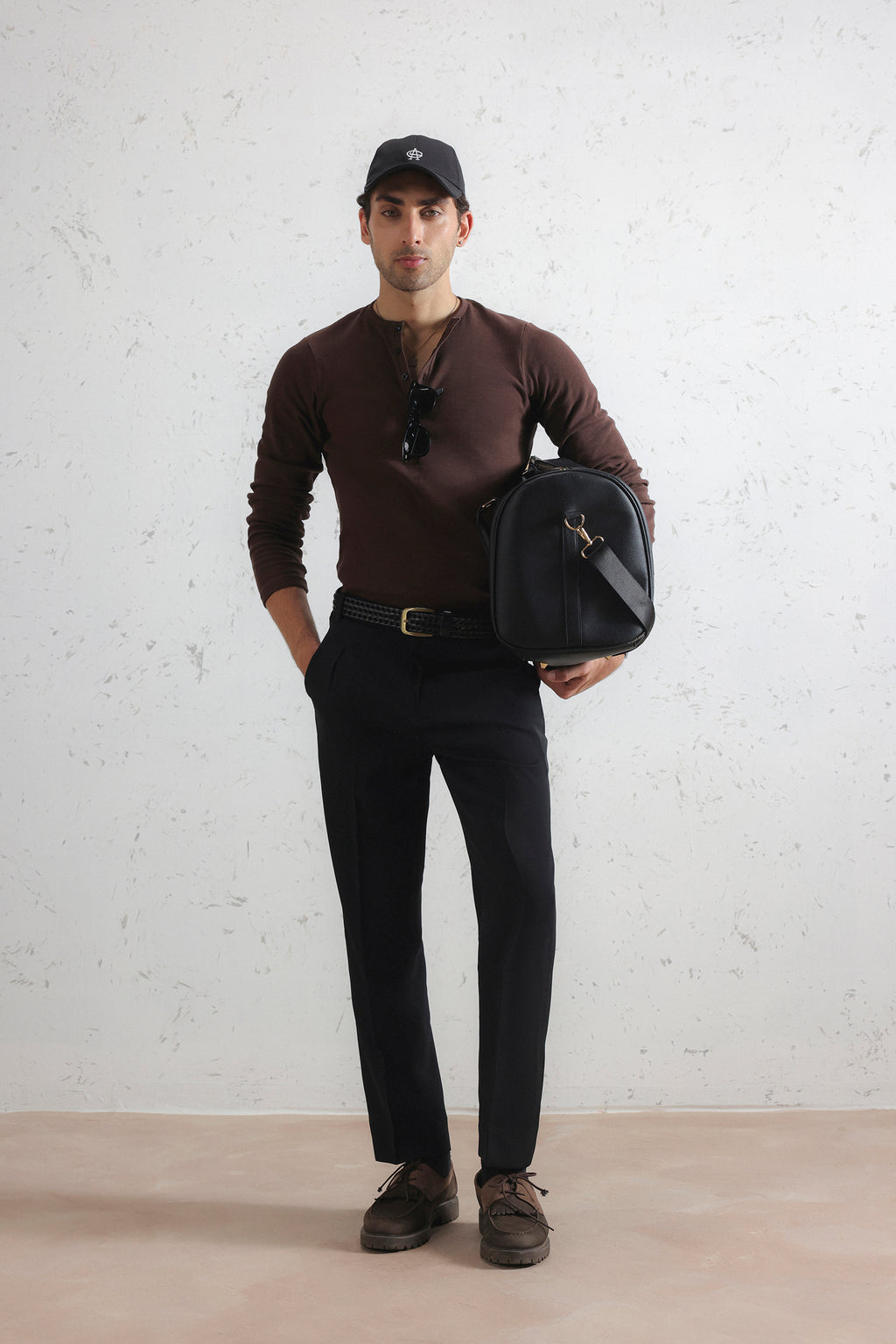 Long Sleeve Ribbed Henley Shirt