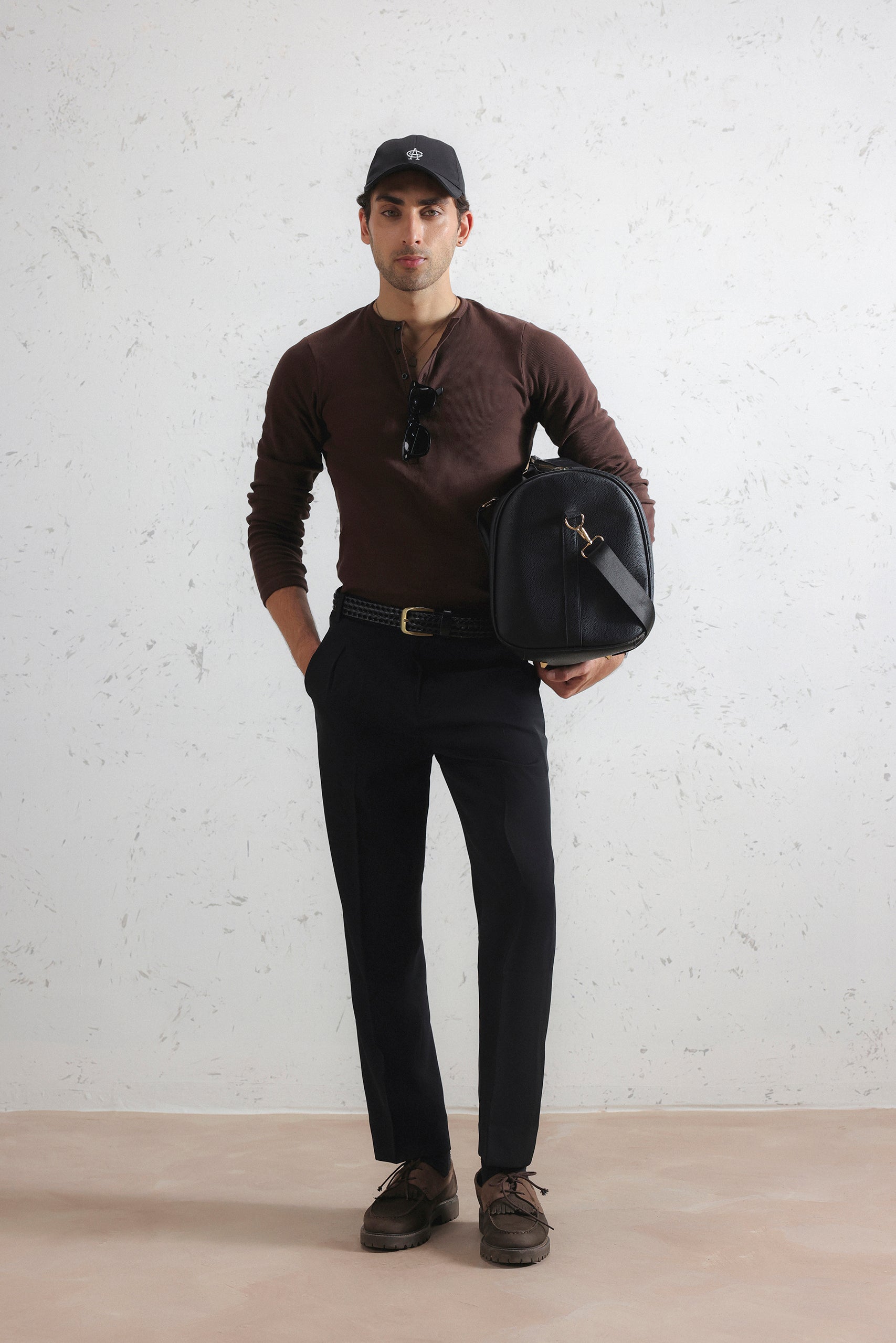 Long Sleeve Ribbed Henley Shirt