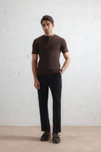 Ribbed Henley Shirt
