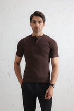 Ribbed Henley Shirt