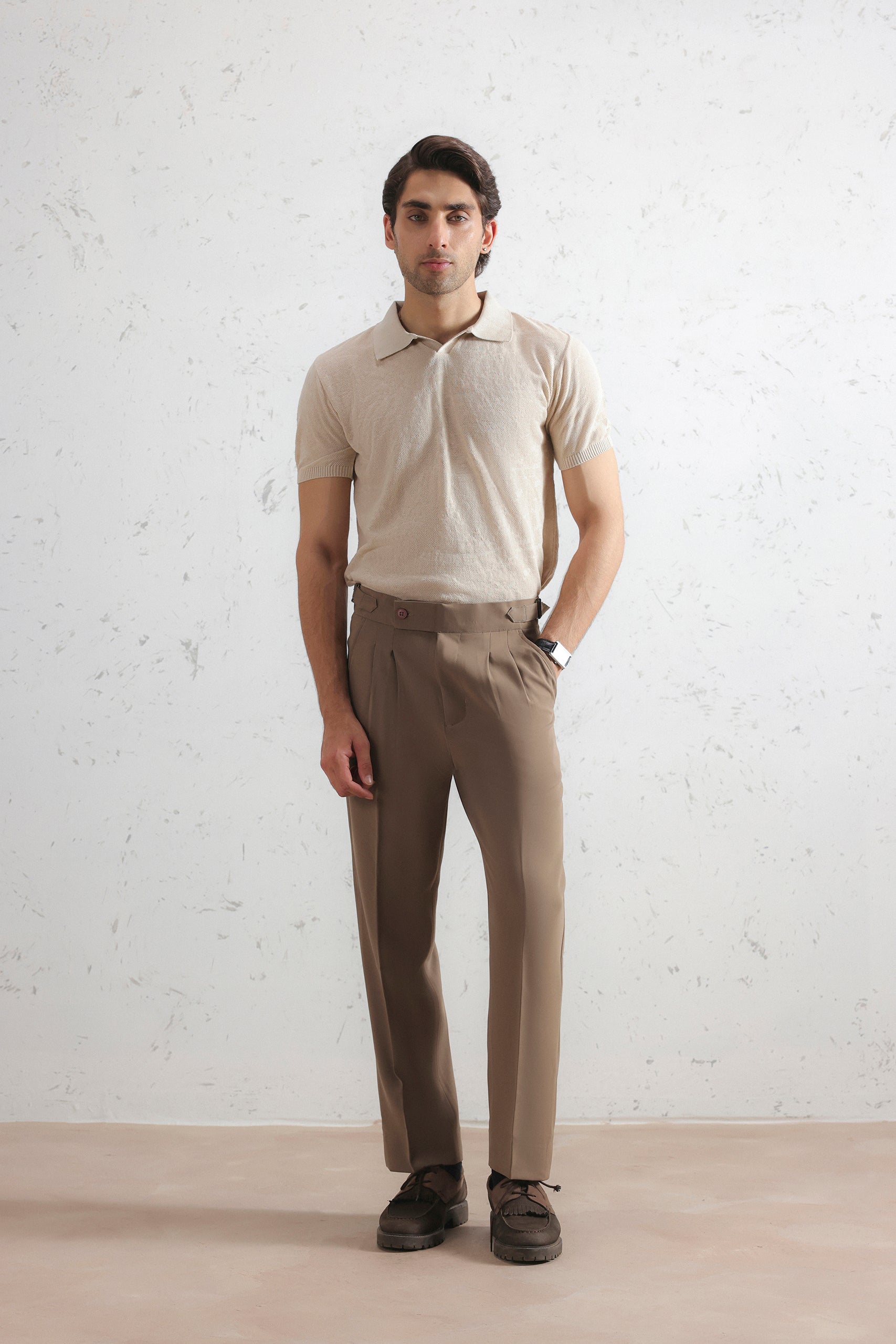 Jacquard Knit Polo Shirt