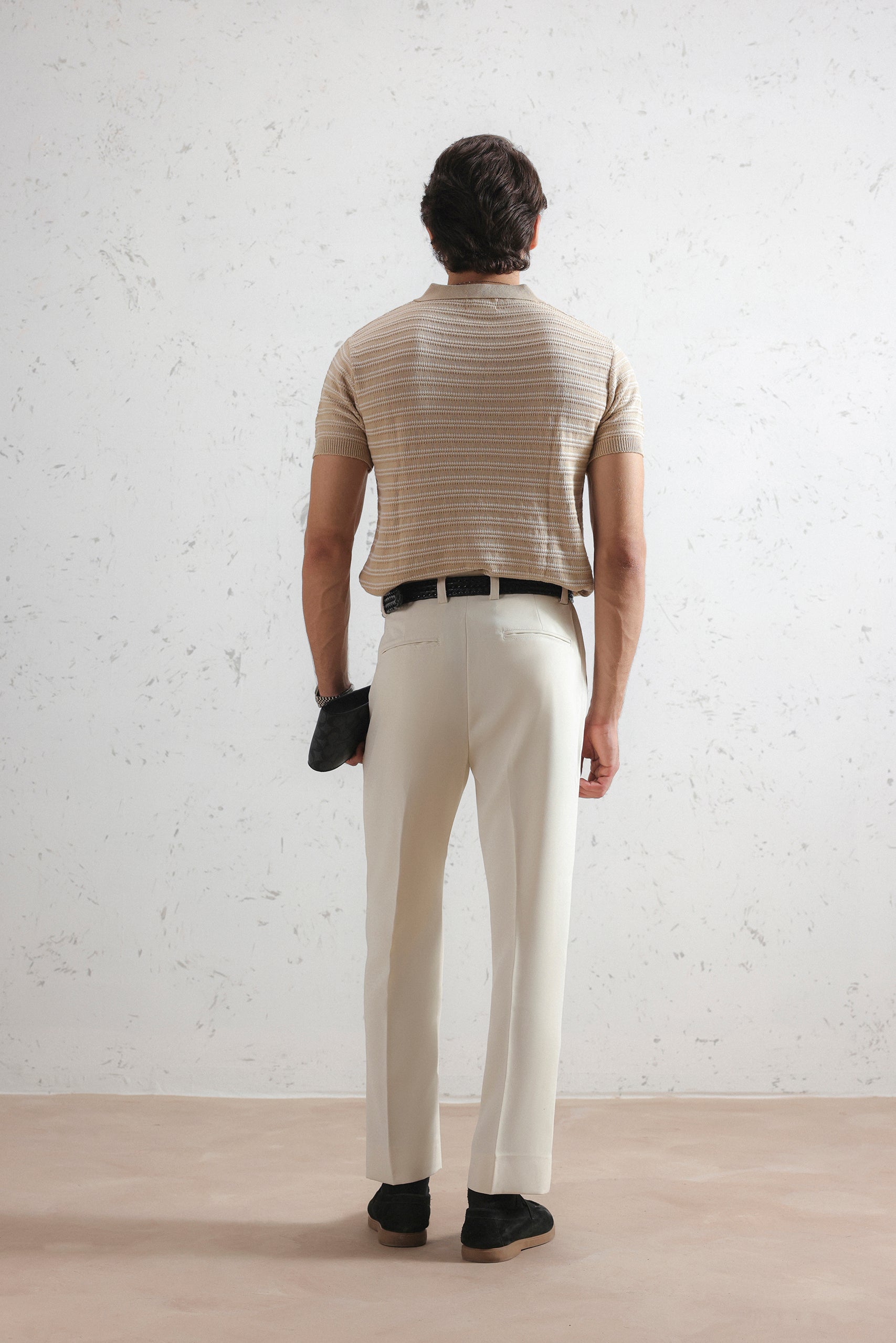 Striped Knit Polo Shirt (MKP-14)