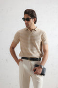 Striped Knit Polo Shirt (MKP-14)