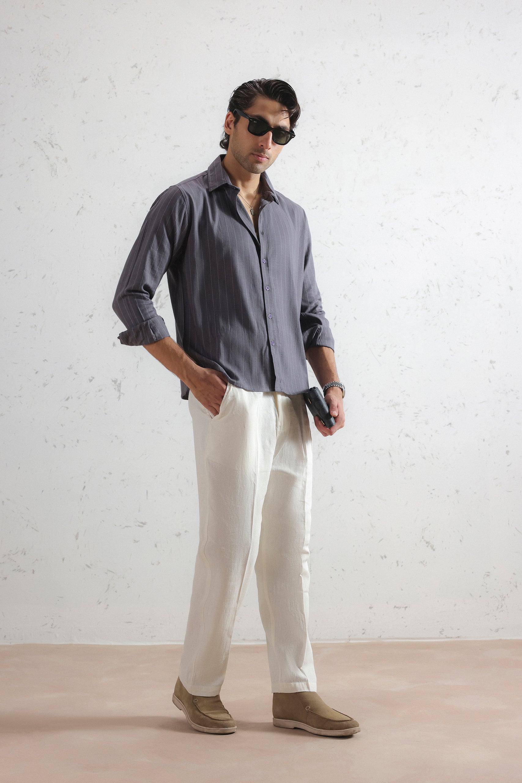 Pinstripe Linen Shirt (MCS-22)