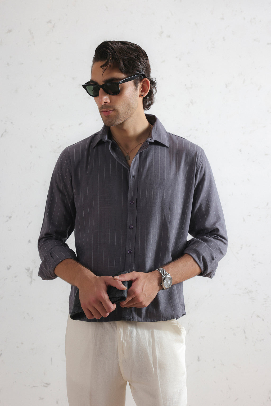 Pinstripe Linen Shirt (MCS-22)